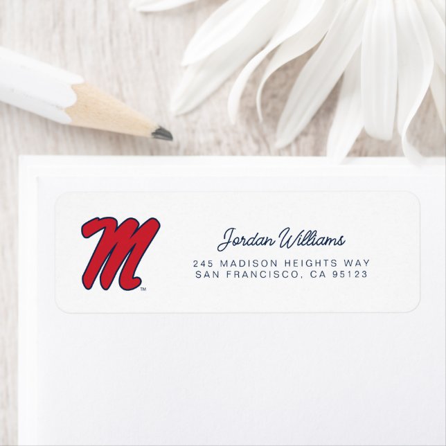 University of Mississippi | Script M Return Address Label (Insitu)