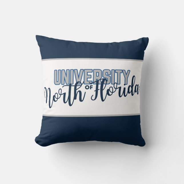 University of North Florida - UNF Script Navy Blue Cushion (Front)