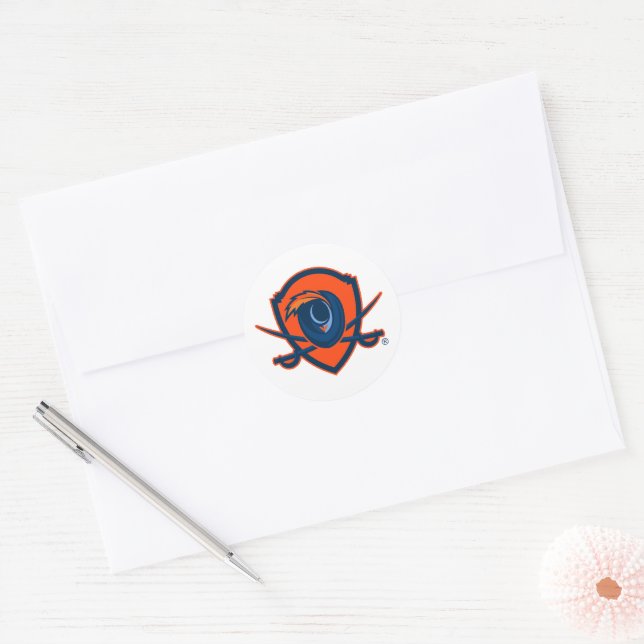 University of Virginia | Cavalier Shield Classic Round Sticker (Envelope)