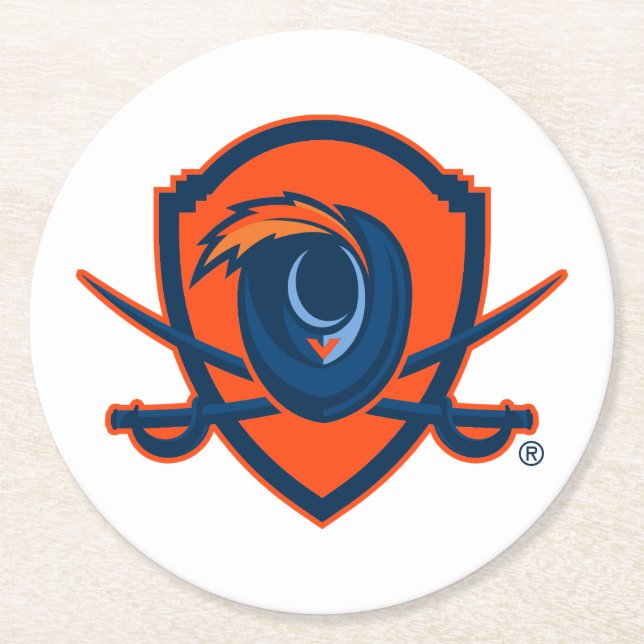 University of Virginia | Cavalier Shield Round Paper Coaster (Front)