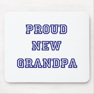 University Text Proud New Grandpa Mouse Pad