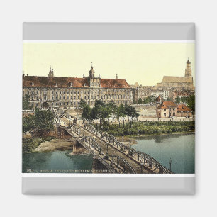 University with bridge, Breslau, Silesia, Germany Magnet