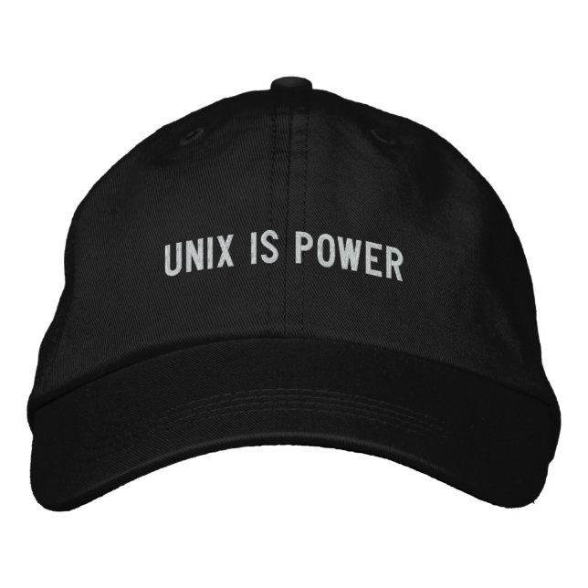 UNIX is power Embroidered Hat (Front)