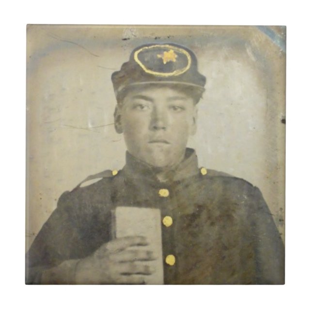 Unknown Confederat Soldier Ceramic Tile (Front)