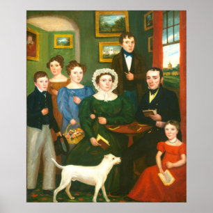 Unknown Family with Terrier, British Fine Art Poster