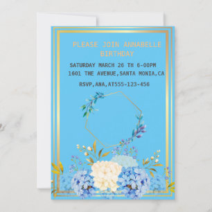 Unknown floral birthday invitation