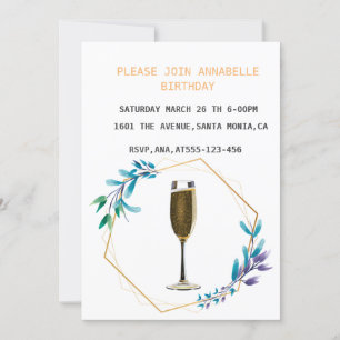 Unknown floral birthday invitation