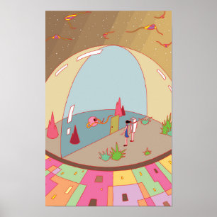Unknown flying object and a transparent dome. poster