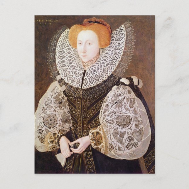 Unknown Girl, aged 20, 1587 Postcard (Front)
