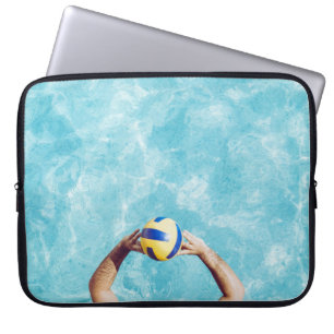 Unknown person playing beach volleyball laptop sleeve