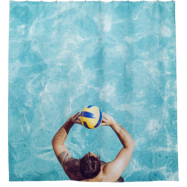 Unknown person playing beach volleyball shower curtain (Front)