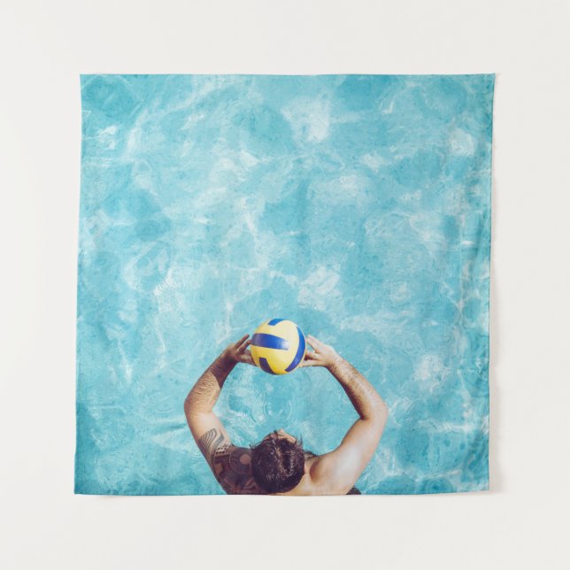 Unknown person playing beach volleyball tapestry (Front)