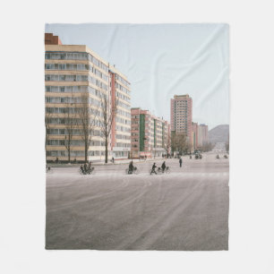 UNKNOWN PERSONS DRIVING BICYCLE FLEECE BLANKET