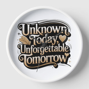Unknown Today, Unforgettable Tomorrow Clock