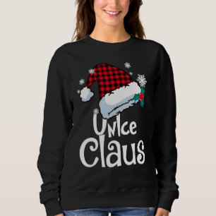 Unlce Claus Santa Hat Buffalo Plaid Red Christmas  Sweatshirt