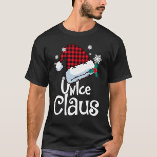 Unlce Claus Santa Hat Buffalo Plaid Red Christmas  T-Shirt