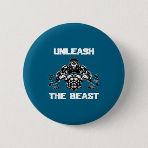 Unleahe Gorilla Bodybuilding Motivational Gift  6 Cm Round Badge
