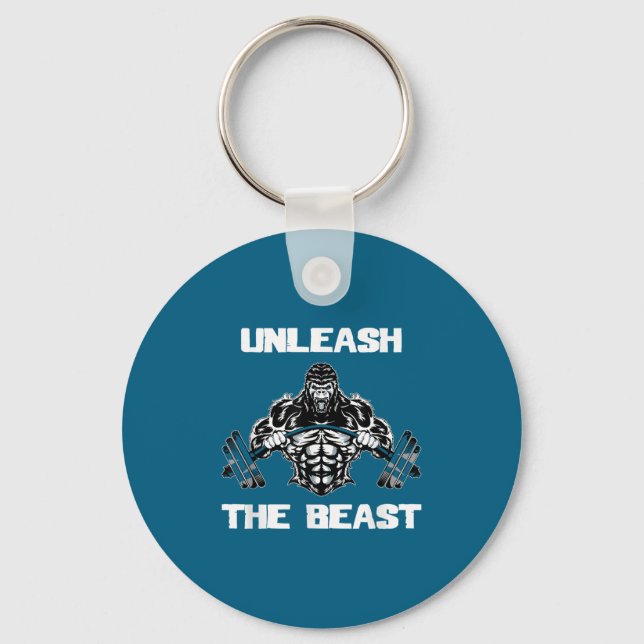 Unleahe Gorilla Bodybuilding Motivational Gift  Key Ring (Front)