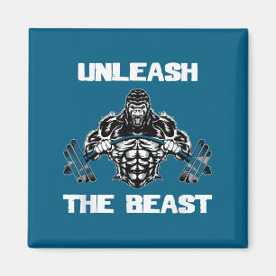 Unleahe Gorilla Bodybuilding Motivational Gift  Magnet