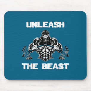 Unleahe Gorilla Bodybuilding Motivational Gift  Mouse Pad