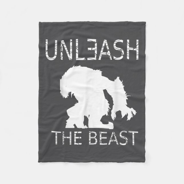 Unleahe Workout Motivation Gym Graphic  Fleece Blanket (Front)