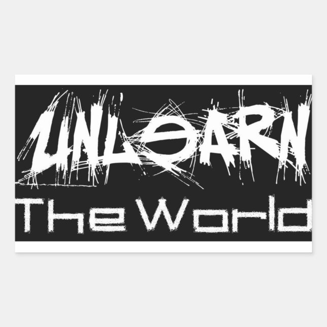 UnLearn The World Black Sticker (Front)