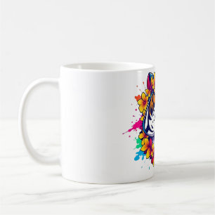 Unleash Inner Strength: Tiger Shark Floral Tee Coffee Mug