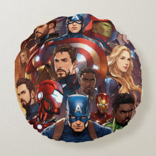 Unleash Superhero Relaxation in Every Round!" Round Cushion