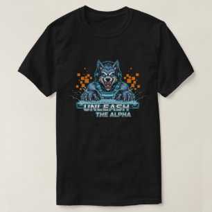 Unleash The Alpha Gamer Wolf Shirt   Cyberpunk Esp