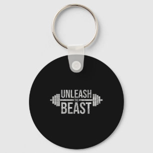 Unleash The Beast Barbell Weight Lifter Workout Tr Key Ring