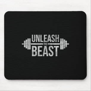 Unleash The Beast Barbell Weight Lifter Workout Tr Mouse Pad