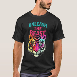 Unleash the Beast Bold Neon Graphic T-Shirt