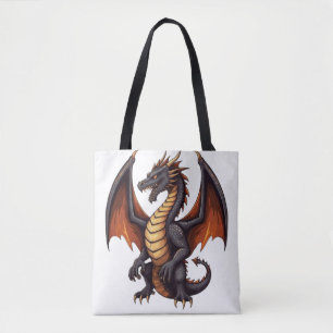 Unleash the Beast - Death Metal Dragon Mascot Tee Tote Bag
