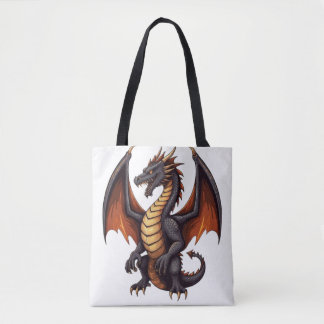 Unleash the Beast - Death Metal Dragon Mascot Tee Tote Bag