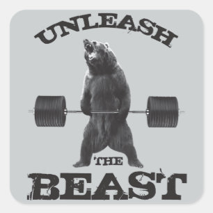 Unleash The Beast Gym Motivation Square Sticker