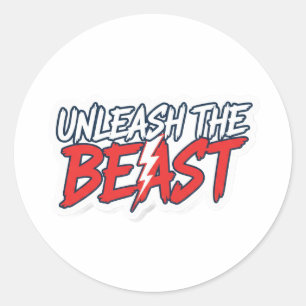 Unleash The Beast - Motivational Fitness Quote Classic Round Sticker