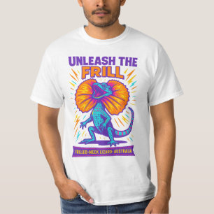 Unleash the Frill – Vibrant Frilled-Neck Lizard T-Shirt
