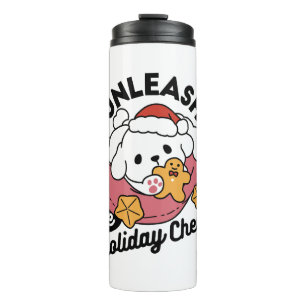 Unleash the Holiday Cheer – Cute Dog Christmas Thermal Tumbler