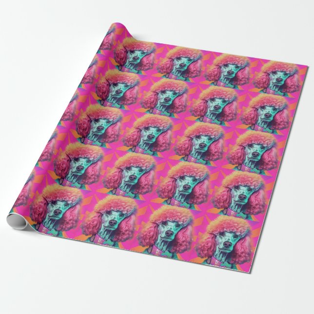 Unleash the Poodle Wrapping Paper (Unrolled)
