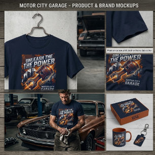 Unleash The Power ,Motor City Garage Graphic Tee
