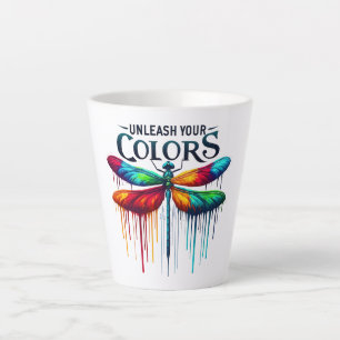 Unleash Your Colours - Artistic Dragonfly Latte Mug