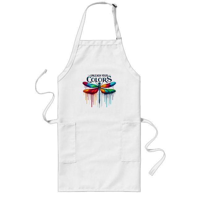 Unleash Your Colours - Artistic Dragonfly Long Apron (Front)