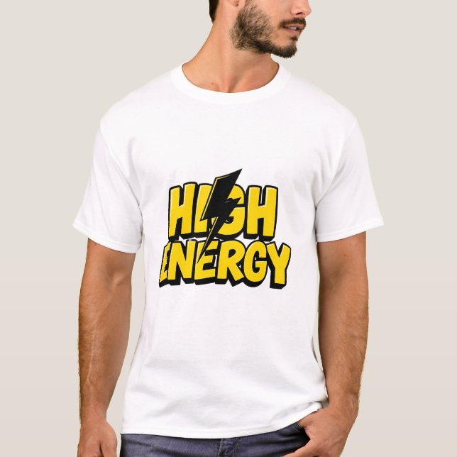 Unleash Your Energy: Retro Lightning Bolt Tee (Front)