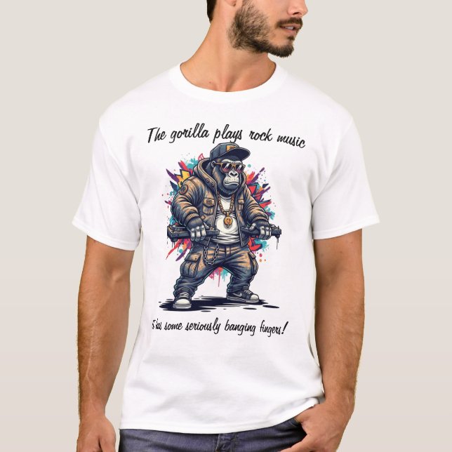 Unleash Your Inner Beat Beast - Gorilla DJ Custom  T-Shirt (Front)