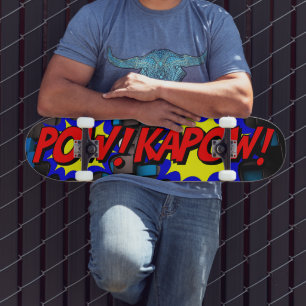 Unleash Your Inner Hero: POW! KAPOW! Vintage Comic Skateboard