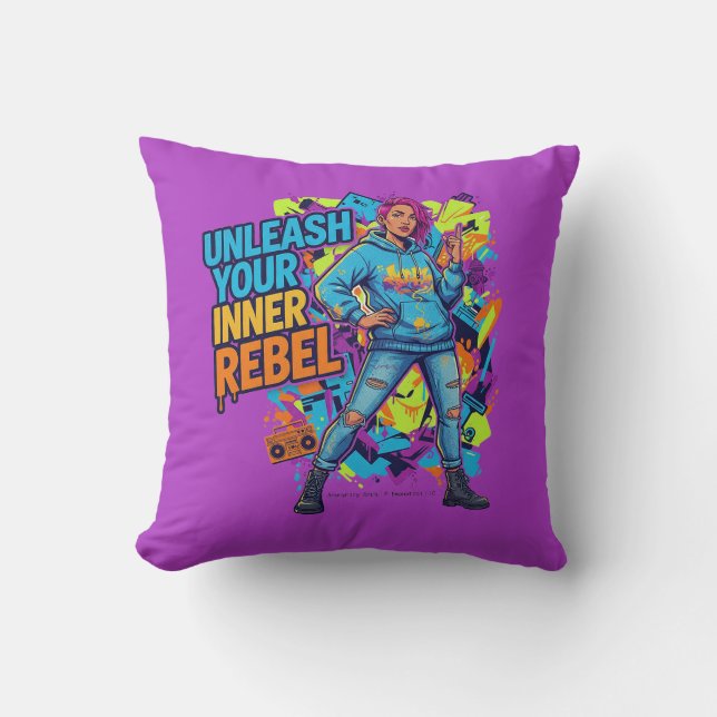 Unleash Your Inner Rebel - Throw Pillow (Front)