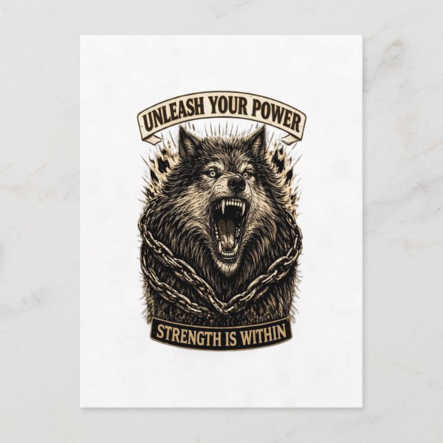 Unleash Your Power — Strength Is Within Holiday Postcard (Front)