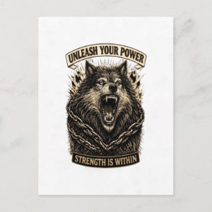 Unleash Your Power — Strength Is Within Postcard