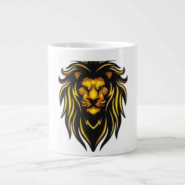Unleash Your Roar with Every Brew Large Coffee Mug (Front)