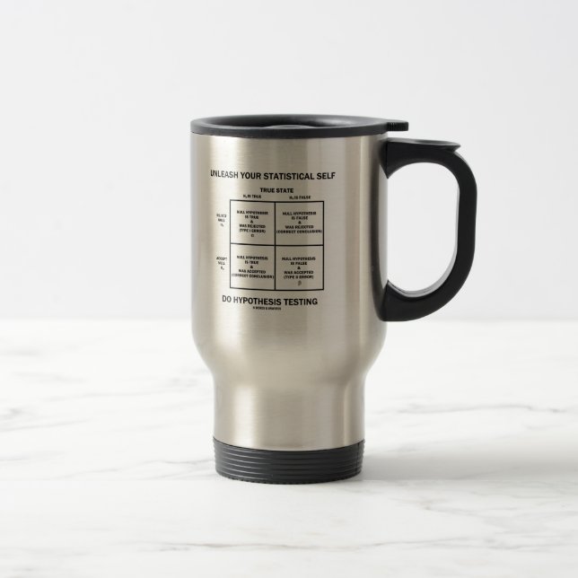 Unleash Your Statistical Self Hypothesis Testing Travel Mug (Right)